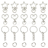 10Set 2 Styles Star Alloy Swivel Clasps with 10Pcs Iron Split Key Rings PURS-YW0001-01B-1