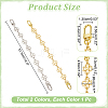WADORN 2Pcs 2 Colors Alloy Clover Link Chain Bag Straps FIND-WR0008-08-2