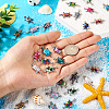 42Pcs 21 Colors Alloy Enamel Connector Charms ENAM-TA0001-78-6