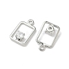 Brass Micro Pave Cubic Zirconia Rectangle Charms KK-Z136-04P-2