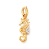 Brass Micro Pave Cubic Zirconia Pendants KK-S517-01B-G-1