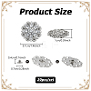 20Pcs Flower Zinc Alloy & Rhinestone & Glass Rivets BUTT-NB0001-84D-2