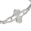 Rack Plating Brass Micro Pave Clear Cubic Zirconia Link Chain Bracelets BJEW-Z069-02P-02-2