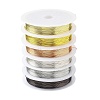 6 Rolls 6 Colors Round Copper Wire Set for Jewelry Making CWIR-NH0001-03D-0.4mm-1
