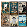 Globleland 6Pcs 6 Styles Vintage Metal Tin Sign AJEW-GL0001-94A-1