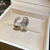 Brass Rhinestone Cuff Open Rings WGF4CCA-01-1