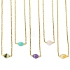Natural Mixed Stone Faceted Oval Pendant 304 Stainless Steel Cable Chain Necklaces for Women NJEW-JN06226-2