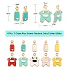 40Pcs 10 Styles Alloy Enamel Pendants ENAM-CJ0002-40-2