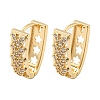 Brass Micro Pave Clear Cubic Zirconia Hoop Earrings EJEW-E295-11KCG-1