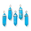 Natural Howlite Pointed Pendants G-M378-01P-A19-1