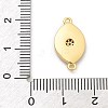 Brass Micro Pave Clear Cubic Zirconia Connector Charms KK-M303-04G-01-3