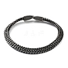 304 Stainless Steel Trendy Double Layer Chain Bracelets BJEW-D031-01B-1