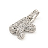 Brass Micro Pave Clear Cubic Zirconia Pendants KK-B099-01P-K-2