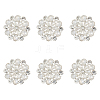 6Pcs Alloy Rhinestone Shank Buttons BUTT-MA0001-06-1
