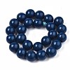Spray Painted Natural Wood Beads Strands WOOD-S053-57B-2