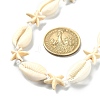 Natural Shell & Synthetic Turquoise Starfish Beaded Necklace with 304 Stainless Steel Clasps X-NJEW-TA00107-02-3