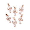 Brass Micro Pave Cubic Zirconia Pendants ZIRC-P089-21RG-1