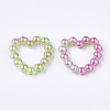 Rainbow ABS Plastic Imitation Pearl Linking Rings OACR-T015-04-08-2