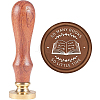 Brass Wax Seal Stamp with Handle AJEW-WH0184-1091-1