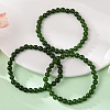 Natural TaiWan Jade Bead Stretch Bracelets BJEW-K212-A-019-1