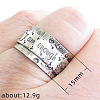Dandelion with Word Pattern Alloy Finger Rings FS-WG2A4E2-02-2