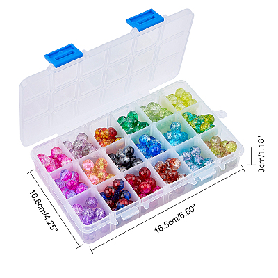 DIY Baking Paint Crackle Glass Beads Stretch Bracelet Making Kits DIY-PH0004-54A-1