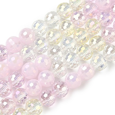 Electroplate Glass Beads Strands EGLA-D300-06-8mm-13-1