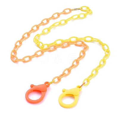 Personalized Two Tone ABS Plastic Cable Chain Necklaces NJEW-JN02825-02-1