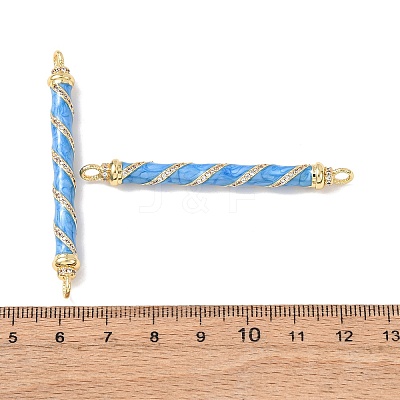 Brass Micro Pave Clear Cubic Zirconia Connector Charms KK-C143-50G-01-1