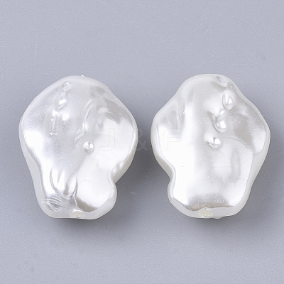 ABS Plastic Imitation Pearl Beads X-OACR-T022-09-1