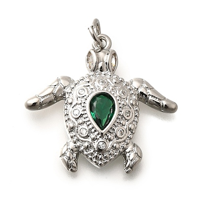 Brass Micro Pave Cubic Zirconia Pendants KK-B128-01P-1