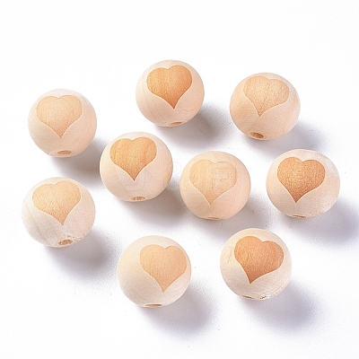 Unfinished Wood Beads LS-WOOD-S036-07-1