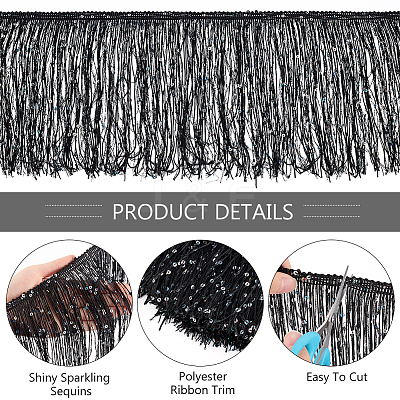 5M Paillette Tassel Polyester Ribbon Trim OCOR-BC0006-56A-1