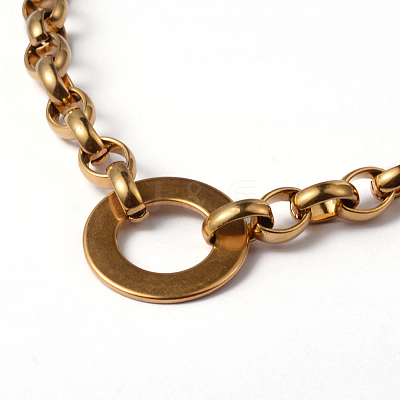 Ring 304 Stainless Steel Link Bracelets BJEW-F218-02G-1