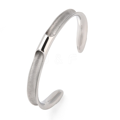 Non-Tarnish 304 Stainless Steel Open Cuff Bangles for Women BJEW-U001-03P-1