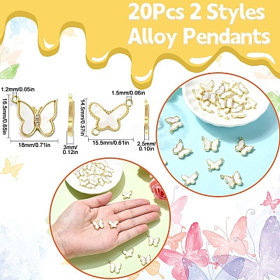 20Pcs 2 Styles Alloy Pendants FIND-CJ0002-34-1