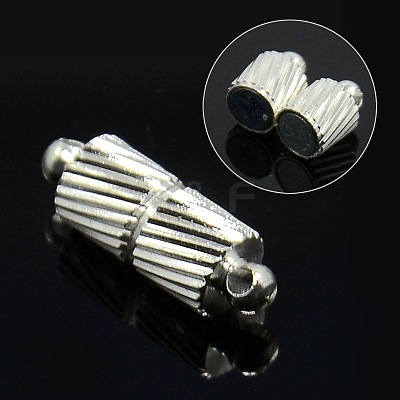 Brass Magnetic Clasps with Loops X-MC001NF-S-1