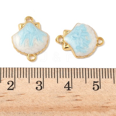 304 Stainless Steel Enamel Shell Shape Connector Charms STAS-U057-16G-1