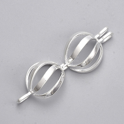 Rack Plating Brass Cage Pendants LS-KK-S751-064S-1
