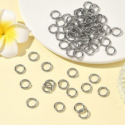 Tarnish Resistant 304 Stainless Steel Open Jump Rings X-STAS-E066-11-8mm-1