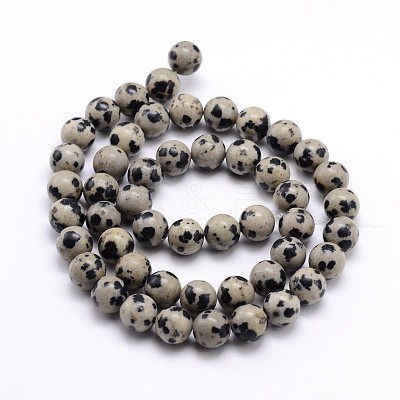 Natural Dalmatian Jasper Round Bead Strands G-J303-19-10mm-1