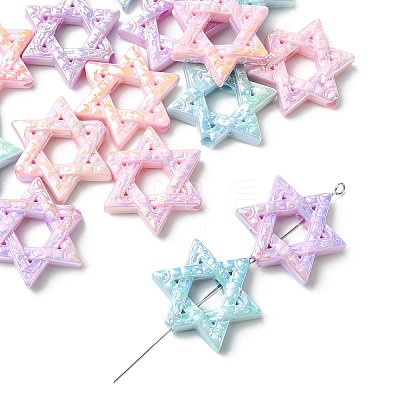 15Pcs UV Plating Acrylic Beads PACR-YW0001-43-1