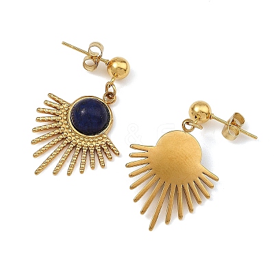 Natural Gemstone Stud Dangle Earrings EJEW-JE07269-01-1
