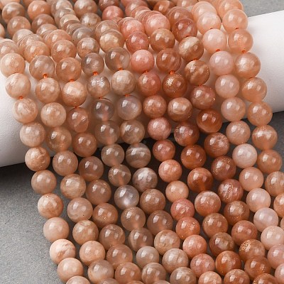 Natural Sunstone Beads G-F222-33-6mm-01-1