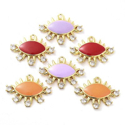 Brass Brass Micro Pave Cubic Zirconia Pendants KK-F871-19G-1