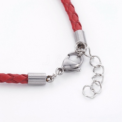 Braided Leather Cord Bracelet Making MAK-L018-05B-1