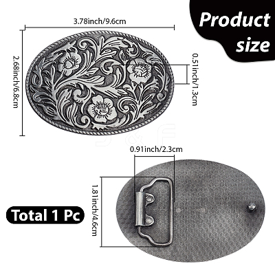 1Pc Zinc Alloy Buckles AJEW-GF0012-89AS-1