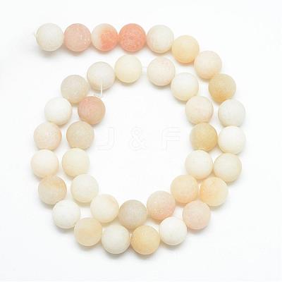 Natural White Jade Bead Strands G-R297-8mm-28-1