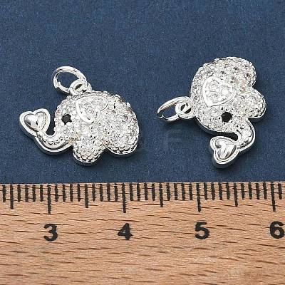 Brass Micro Pave Black Cubic Zirconia Pendants CU-CBA3F77-05S-1