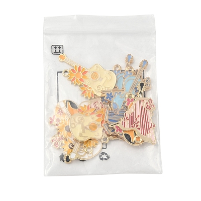 12Pcs 6 Styles Alloy Enamel Pendants ENAM-FS0002-58-1